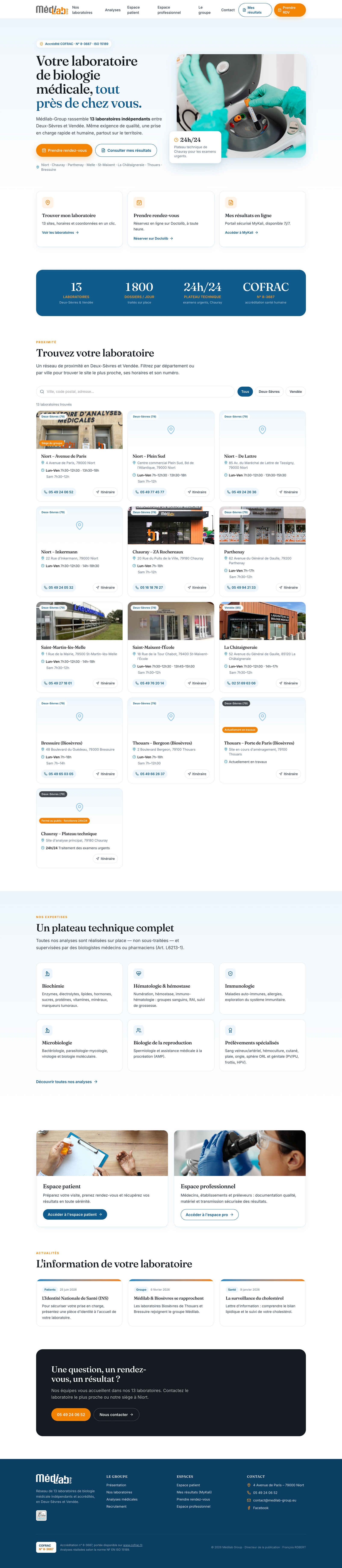 Médilab-Group — rebuilt homepage